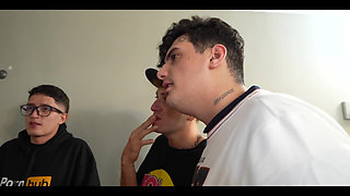 Nerd Guys Fuck Their Latina Boss with a Giant Ass and Fill Her Pussy and Face with Cum