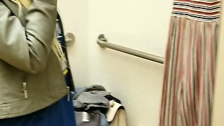 Blonde solo jerking off