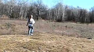 Public amateur blonde with huge boobs paid for toilet sex