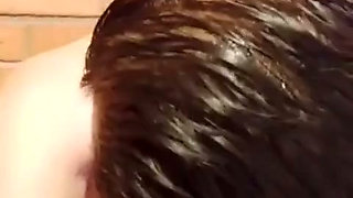 Massaging Nipples and Cum on Face