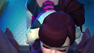 D.va Beach Morning Anal Sex & Night Sloppy Blowjob Facial - Overwatch 3D Animation