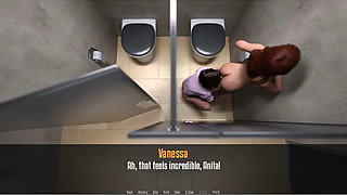 Anita's Internship - Gameplay - Roleplay - Lesbian Petite Teens Make Out in Public Toilet