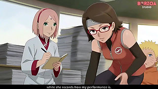 Naruto Fucks and Creampie Sarada While Sakura Is Watching, He Betrayed Boruto (uncensored Hentai)