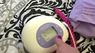 Breast pump vibrator and inflated pussy dildo endless orgasm