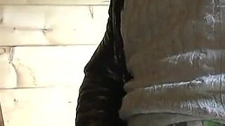 Big titted mature gangbanged and jizzed outdoor