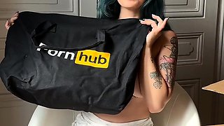 Pornhub sent me a lot of very HOT gifts - Unboxing naked