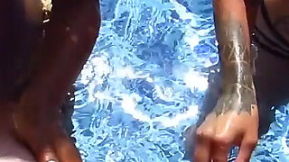 Jacuzzi Threesome - Hot Latina and Ebony Suck Dick - Kiki Minaj and Bella Diosa