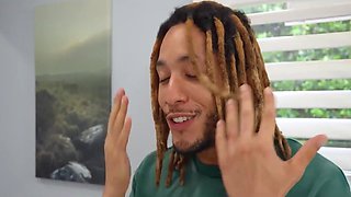 Bro was peeking on his busty ebony rommate and got caught!