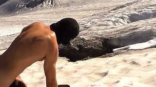 Glacier Adventure with Mia and Max Pegging Fucking on a Real Glacier