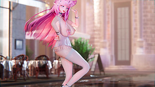 [mmd] Lingyuan - Comfortable Thing Milk Chain Tight Miniskirt White Silk Leg Rings