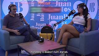 Giant Titted Latina Rosxanagutierrez Penetrated by the Fuck Machine on Juan Bustos Podcast