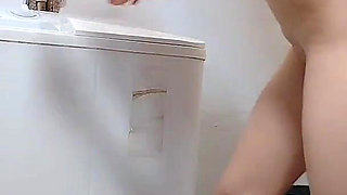 Couple of Lovers Fuck While She Does Laundry