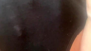 Wanking in Dirty Old Black Knickers with Stains - Julie Cunningham