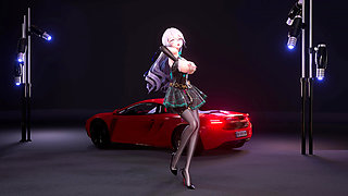 [mmd] Broken Iron Big Duck Duck-queencard Dress Black Silk Elegant Succubus Pattern