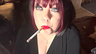 British Tart Tina Snua Tugs on Her Perky Nipples & Chain Smokes 2 Cigarettes - Big Tits BBW Satisfies Yr Smoking Fetish