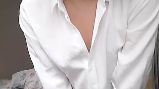 Horny japanese teen oiled and toyed