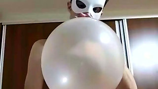 Bunny Looner Is Blowing up His Inflatable Pink Chair and a Big Clear Balloon While Masturbating on Stream