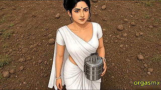 Desi Kamini Bhabhi with Farmer's Stepbrother in Field Hut