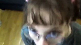 Homemade Nerdy Girlfriend Deepthroat