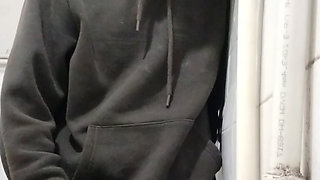 In my friend's bathroom, he masturbated to stepmother