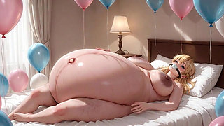Gagged Pregnant Woman with Giant Belly - Tied up & Extremely Aroused