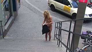Horny blonde outdoor anal sex