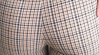 Office Worker Shows off Ass in Super Tight Trousers
