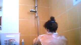 peeping at showering beautiful stepmom