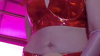 Mistress Eva Latex Fetish Domina Femdom Goddess Gold Boots Big Ass BDSM Solo