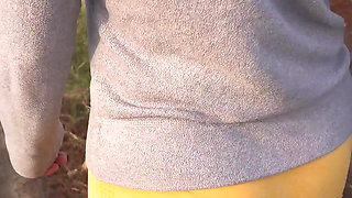 Women Walking Outdoors in Tight Yoga Pants