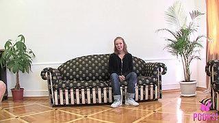 Perky coed Bridget loves cock in her young tight pussy!