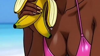 Beach Slutty: Sexy African Girl Enjoys Life on a Paradise Beach and Unexpectedly Meets a Lustful White Guy