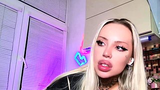beauty blond sex toy masturbates