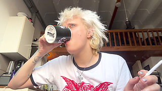 Smoking a Cigarette Lazy Coffee No Makeup