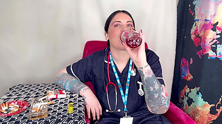 Nurse Ffw Smokes Multiple Cigarettes at Same Time