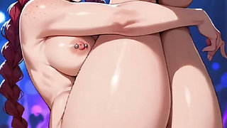Hentai anime - Big ass and busty girl dancing