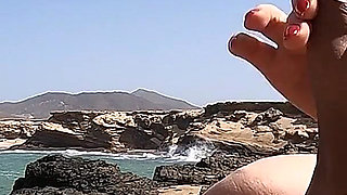 Nasty Girl Gave Me Stunning Handjob at a Nude Beach with a Huge Cumshot