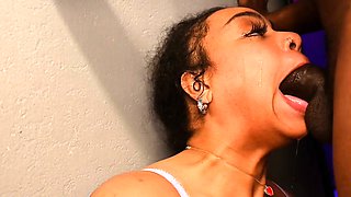 Light Skin Ebony Mixed Slut Punished With A Throat Fucking