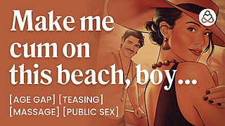 Hot MILF Fucked by a Lifeguard on a Beach - Public Sex & Teasing - ASMR Audio Porn - Erotic Audio Roleplay for Women