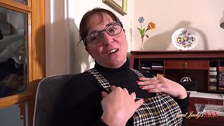 AuntJudysXXX - 48yo Busty MILF Boss Ruby Cattrall Sucks Your Cock at the Office
