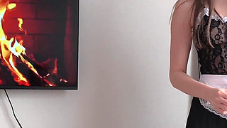 Horny Maid Pays for Her Day off with Her Soaking Wet Pussy!
