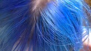 Big tit brunette sucks a big cock blowjob POV