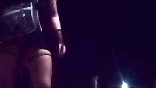 Transvestite slut goes out at dawn to work as a prostitute