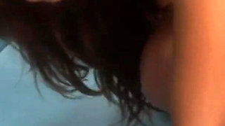 Beautiful brunette gets cum all over her big ass