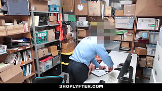 Naughty teen rammed by the store security guard