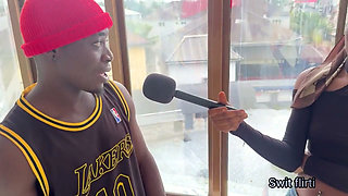 Sexy Interviewer Gets Hardcore Fuck by Popular Celebrity Behind the Scene