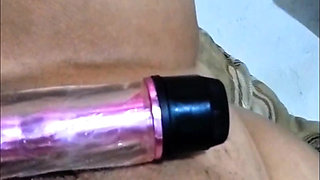 Wife finishing for the first time with a dildo