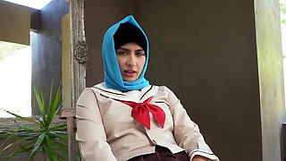 Horny arab MILF Angeline Red gets fucked with her hijab on