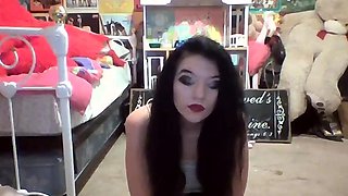 Cute curly brunette solo webcam masturbation