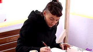 Skinny Magia Rosa Draws Me Doing Her Anal Then Takes My Big Cock Doggy Style